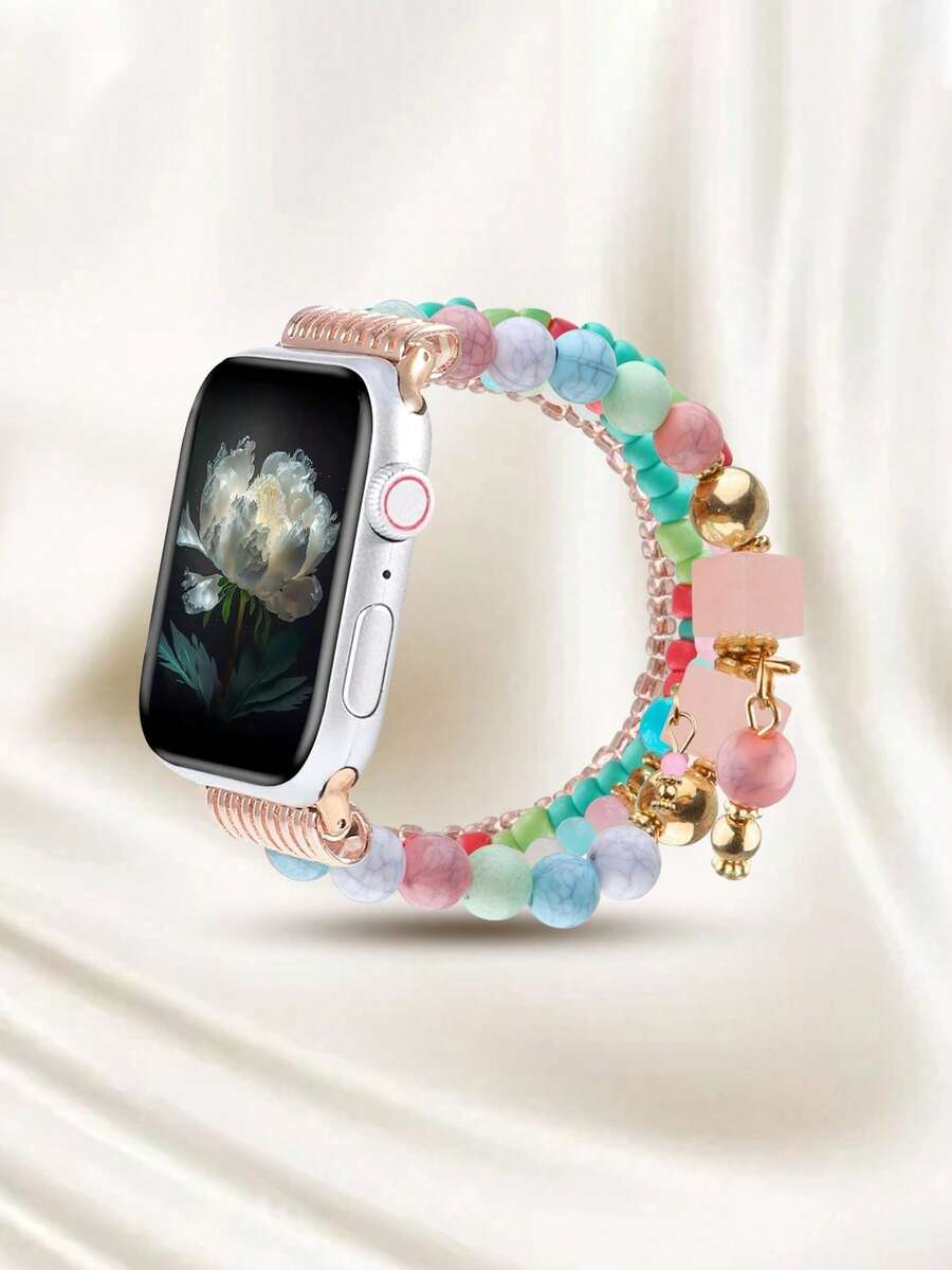 1pc Beaded AppleWatch Band, Exquisite And Fashionable Design, Lightweight And Easy To Match, Available In Sizes Compatible With AppleWatch 38mm/40mm/41mm, 42mm/44mm/45mm/49mm, 42mm For S10, 46mm For S10. - Multicolor - View 1
