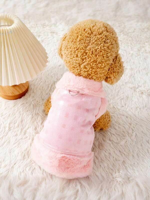 1pc Plush Pet Clothes Harness Vest, Faux Rabbit Fur Pet Apparel, Dog/Cat Cotton Padded Vest, Pet Accessories, Autumn/Winter