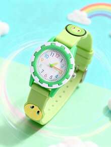 1pc Cute Fruit Print Pink Band Quartz Watch, Suitable For Birthday Gift, Year-End Promotion, Christmas Gift - Multicolor - View 11