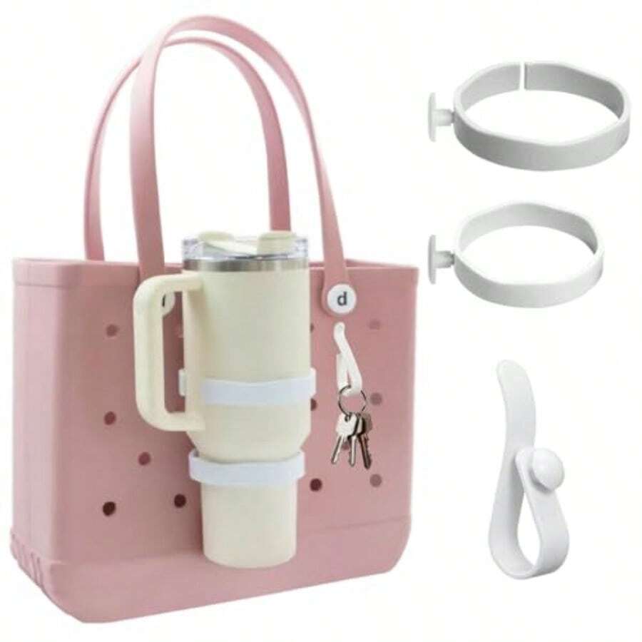 XXCV Bag Cup Holder For  30oz 40oz Adjustable No-Spill Tumbler Holder With Inserts Hooks Beach Tote Accessories For Bogg Bags And  Bags - 如圖 - 查看 1