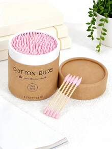 1 Hộp Tăm Bông, Tăm Bông Mềm Hai Đầu Dùng Cho Trang Điểm, Vệ Sinh, Chăm Sóc Tai - Nhiều màu - Xem 1