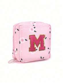 Bolsa de Armazenamento de Absorventes Higiênicos, Bolsa de Armazenamento de Tampões Femininos, Bolsa de Armazenamento de Absorventes Higiênicos com Padrão de Letras, Bolsa Portátil para Maquiagem e Batom, Bolsa Menstrual à Prova d'Água de Grande Capacidade, Bolsa de Armazenamento Portátil para Viagem - Multicolorido - Visão 30