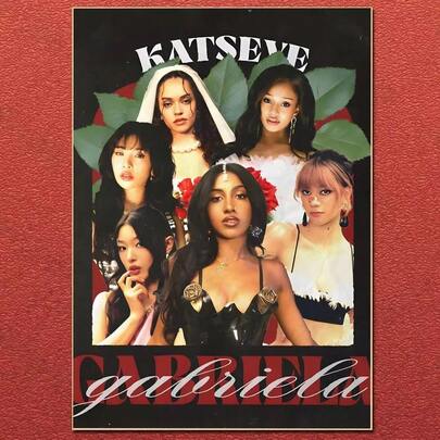 1 st Het tjejgrupp Katseye - HBTQ-poster Canvastavla med tryck Hem Sovrum Vardagsrum Dekoration Gåva Posters Canvastavla Väggkonst Rum Heminredning Oramad