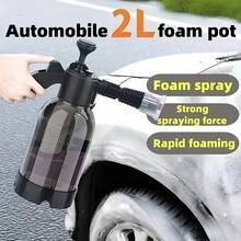 1pc Black High Capacity Car Wash Foam Sprayer, 2L Adjustable Nozzle, Multi-Purpose Plastic Spray Bottle For Car Detailing, Garden Watering, Home Cleaning, 1pc Handheld Car Wash Spray Bottle
