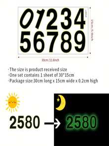 Night Glow External Mailbox Numbers: DADOP Reflective Mailbox Number Stickers - Easy To Install Modern Digital Set (Replaces Pull Tabs + Concealing Tape) For Home Mailbox Address Numbers - Multicolor - View 4