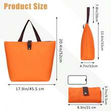 Reusable Grocery Tote Bag Foldable, Large Shoulder Tote Bag For Women Work With Zipper, Oxford Cloth Waterproof Sh... - Green - View 6