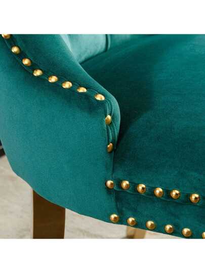 Furniture, Nikki Moderne Collection, High End Upholstered Solid Wood Contemporary Dining Stoel Chrome Stainless Steel Legs Nail Ornament, Set Of 2, Grijs Chrome, DE1701GY view 11