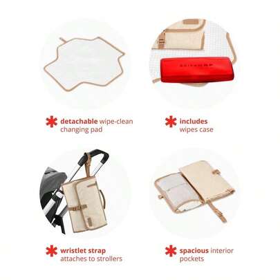 Pronto Signature Changing Station, Beige Swirl Dot