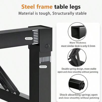 Multi-Purpose Table, No Assembly Required, Portable Instant Setup Desk For Home Office, Dining, Conference, Part...