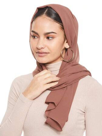 1 pieza Pañuelo de cabeza de gasa casual para mujer