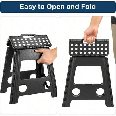 Shoze Plastic Non Slip Folding Footstool With Handle, Suitable For Kitchen, Bathroom, Garden, And Outdoor Use