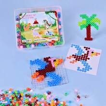 401/613/706 piezas Kit de cuentas de fusión grandes de 10mm con diseños de océano, frutas y dinosaurios, patrones de diferentes colores para manualidades y artes del hogar, cuentas de fusión para manualidades como regalos de Navidad y cumpleaños (colores de accesorios aleatorios)