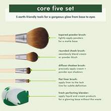 EcoTools Core Five Makeup Brush and Sponge Kit, For Eyeshadow, Blush, Bronzer, Eyeliner, & Foundation, Makeup Blending Sponge For Liquid & Cream Products, Essential Brushes, 5 Piece Set(default) - Multicolor - Ver 4