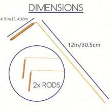 Solid Copper And Brass Dowsing Rods, With 1 Dowsing Pendulums + 1 Divination Mat For Tracing Spiritual Energy Chi, Ghost Hunting, Water Divining, Finding Gold, Locating Lost Items Or Answering Questions! - Yellow (two-tone +  + Wooden Plate) - View 3
