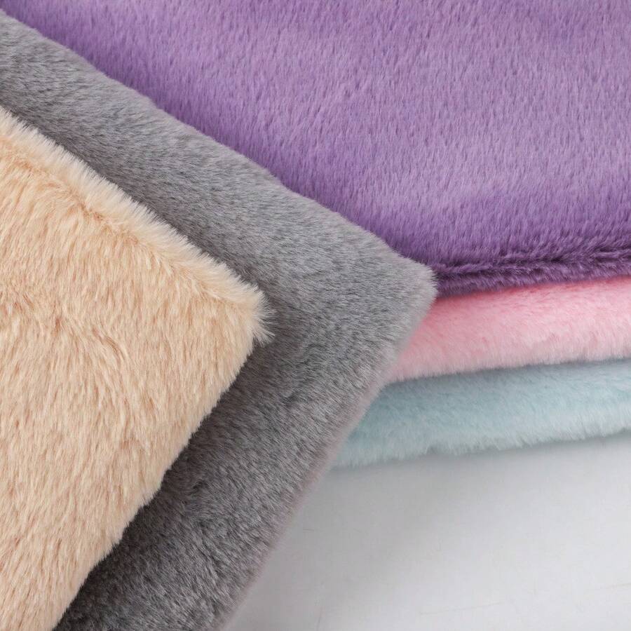 1 miếng vải lông thỏ giả sang trọng 65*36 inch - Kết cấu lấy cảm hứng từ thỏ mềm mại và mịn màng, hoàn hảo cho quần áo, giày dép, mũ, gối, giường thú cưng, dự án tự làm, đồ chơi thỏ nhồi bông thủ công, phụ kiện thỏ, viền quần áo & đồ trang trí thủ công - Nhiều màu - Xem 1