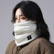 时尚加厚羽绒棉保暖围脖，男女户外保暖防寒领巾，多功能颈套