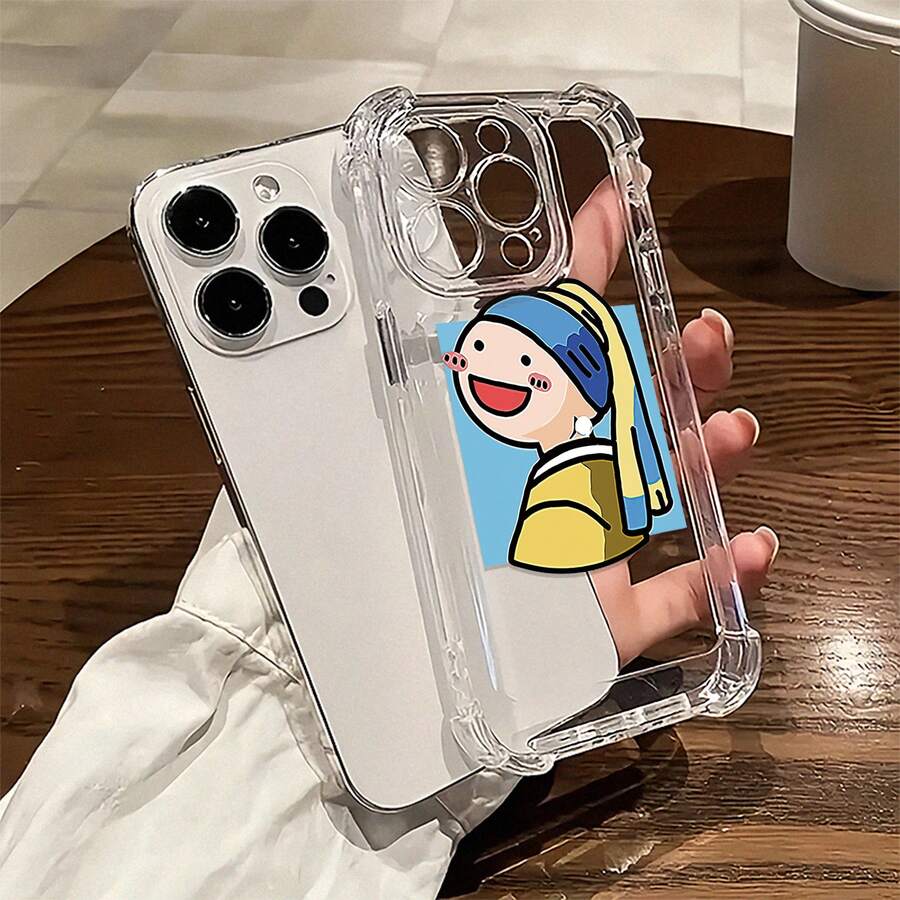 Qué giro divertido en una clásica obra maestra Funda para teléfono Compatible con fundas para teléfonos   17  16 Pro Max  15 Pro Max  13 y  12 Fabricada en material de TPU, proporciona protección contra golpes y caídas Un regalo perfecto para familiares, amigos, novios, novias y Halloween - transparente - Ver 1