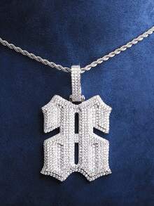 DUBSS 1 Pieza Collar con Colgante de Número 66 Invertido Enchapado en Oro con Circonita Cúbica 5A para Hombres, Joyería Hip Hop - número - Ver 12