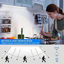 Dallfoll Lámpara de Noche Recargable, 2200mAh Escalera Lámpara Armario Sensor de Movimiento, 72 Luces para Debajo del Clóset, 3 Modos de Operación, para Armario debajo del Mostrador, Cocina(40) - Multicolor - Ver 5
