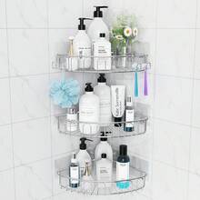 Corner Shower Shelf, 3 Pieces – SUS304 Stainless Steel, Rustproof, Self-Adhesive, No Drilling Required, Practical Shower Shelf & Shower Baskets For Bathrooms - Bạc - Xem 8