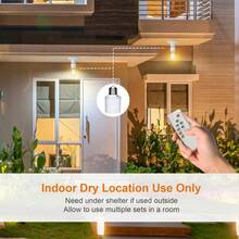 E27 Screw Base Adapter With Remote Control, Adjustable Timer, Hardwired Smart Lamp Holder, Suitable For Indoor Storage, Living Room, Bedroom, Garage And Party