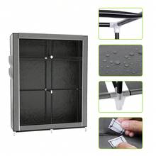 Fabric Storage Cabinet, Clothes Rack With Cover, Wardrobe, Closet, Metal Frame, For Bedroom, Wardrobe - Gray 108*170cm - View 2