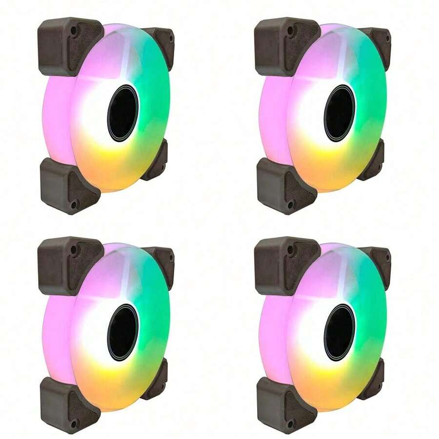 US 4 Pcs Computer Gaming Case RGB LED Fans Cooling Quiet Colorful Frame 120mm - Gói 4 - Xem 1