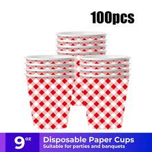 100/80/68/10 Set, Red And White Checkered Stripes, Disposable Party Plates, Paper Plates. Includes 7-Inch Plates, 9-Inch Plates, Paper Cups And Paper Towel Sets. Suitable For Multiple People, Disposable Tea Cups, Disposable Coffee Cups, Picnic Supplies, Birthday Parties, Camping, Decoration And Celebration Activities. Party Gifts, Bridal Gift Giving Event, Red, Red And White Stripes, Red And White Checks, Disposable Paper Plates. - 彩色 - 查看 10
