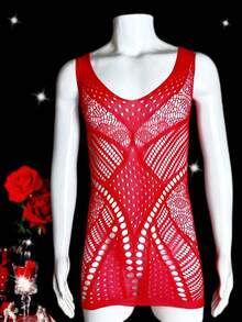 Vestido hueco de mujer de red de pescar, lencería sexy para una noche romántica