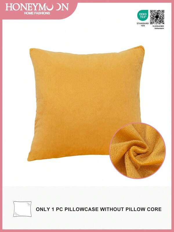 1 pieza Funda de almohada de terciopelo supersuave, sin relleno, para una elegante decoración del hogar, funda de almohada decorativa para cama y sofá, cierre de sobre, lavable a máquina, certificada Oeko-Tex