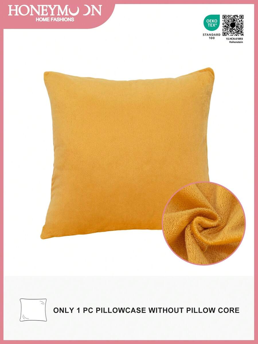 1 pieza Funda de almohada de terciopelo supersuave, sin relleno, para una elegante decoración del hogar, funda de almohada decorativa para cama y sofá, cierre de sobre, lavable a máquina, certificada Oeko-Tex