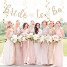 Champagne - Gold Beige Fall Boho Bachelorette Party - Decorations - 21pcs Women Bridal Shower Garland, Bride To Be Paper Streamers Lanterns, Flower Tissue Pom Poms Fan Favors Wedding Decor - 香檳金米色 - 查看 9