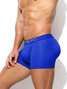 1 Piece Of Men's Simple, Iice-Weave Mesh, Breathable, Soft, And Crotch-Defining Four-Corner Underwear, Including A Comfortable, Elastic Pad For The Buttocks, Along With A Plain-Cut Underwear Piece  Butt Lifting Padded Men's Panties For Gym, Workout & Daily Casual Wear New Model With Butt Pad, Men's Underwear, Mesh And Breathable, Open-Hole Design, Long-Leg, Flat-Bottom Briefs, Men's Elastic And Comfortable, Four-Corner Design, Home-Use, Slim-Fit, Short Short  Men's Mesh Breathable Boxer Briefs, Letter Print Elastic Waistband Underwear, Comfortable Stretchy Quick Dry Trunks, Butt Lifting Padded Men's Panties For Gym, Workout & Daily Casual Wear Machine Washable Great Gift For Men, Christmas, Holiday Ideal Valentine's Day, Anniversary, Birthday, Wedding, Father's Day Gift For Boyfriend, Husband, Him, Perfect For Fitness Guys - 淺藍色 - 查看 1