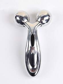 1个V型脸按摩器，面部按摩滚轮辅助吸收装置 - 銀色 - 查看 5