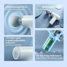 RAF 1pc Mini Portable Massage Gun LED Multiple Speed Adjustable Fascia Gun, Hand Held Body Back Muscle Massager Extra Long Endurance Fascia Stick Vibrater Massager Massageador,Vibrator