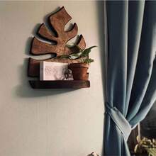 Estantes flotantes de estilo rústico - Estantería de pared montada para la sala de estar, el dormitorio y la cocina, almacenamiento multinivel para plantas y decoraciones, fácil instalación, estantes de madera hechos a mano, decoración del hogar bohemia (la diferencia de color no afecta el uso, sujeto a los bienes reales recibidos) - Multicolor - Ver 6