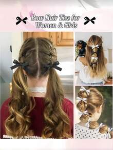 4/8/16pcs Multi-Function Hair Tie, White & Pink Satin Ribbon Hair Accessories Bow Hair Ties. Elegant & Simple Korean Style Hair Ties, Suitable For Women & Girls Daily Use, Gifts And Photography Props. ,Ponytail Holders ,Hair Elastics ,Hair Rubber Bands ,Scrunchies ,Hair Rope