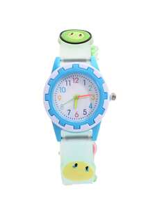 1pc Cute Fruit Print Pink Band Quartz Watch, Suitable For Birthday Gift, Year-End Promotion, Christmas Gift - Multicolor - View 7