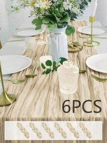 10条鼠尾草绿纱布桌旗，适合森林主题婴儿派对、新娘婚礼装饰、乡村风纱布桌旗，可用作派对、初领圣体、订婚和其他场合的中心装饰。 - 彩色 - 查看 46