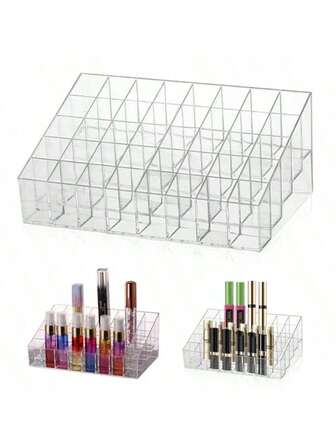 Caja de almacenamiento de lápices labiales de 40 rejillas, soporte de lápices labiales transparente de acrílico, caja de almacenamiento de cosméticos, decoración navideña, decoración de dormitorio, decoración de habitación, regalos de Navidad, decoraciones navideñas, decoraciones navideñas para el hogar