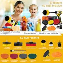 Kit Cepillo Limpieza Taladro Fregar Almohadill 22pzs, Juego Cepillo para Taladro Eléctrico Kit CepillosTaladro Drill Brush Multifuncional Herramientas para Auto Pared Azulejo Baño Cocina(default) - Multicolor - Ver 8