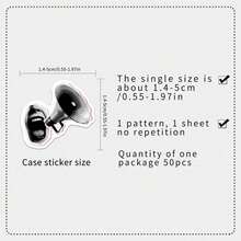 50pcs Music Themed Stickers, Black & White Creative Note Decor For DIY Scrapbook, Phone Case - Multicolor - View 4