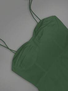 Women's New Sleeveless Tie Strap Elegant Beach Off-Shoulder Loose Maxi Dress, Bohemian Sexy Open Back Casual A-Line Sundress, Spring/Summer/Autumn - Dark Green - View 6