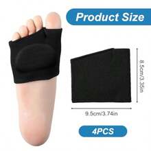 2 Pairs Sesamoiditis Pads Metatarsalgia Relief For Women And Men With Gel Pad Metatarsal Pads Ball Of Foot Cushions Ball Of Foot Pain Relief For Sesamoiditis Metatarsalgia Metatarsals Support Pad - Black - View 2