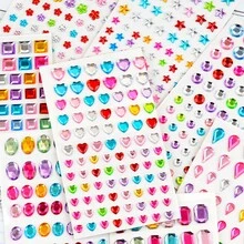10/2/1pc Gem Sticker Craft Diamond Sticker Set - Self-Adhesive Rhinestone Jewelry Stickers, Handmade Gem Rhinestone Stickers, Acrylic Shiny Heart-Shaped Stickers, Craft Decorative Pearls - Multicolor - View 7