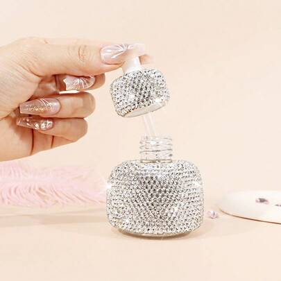 30ml Handmade Rhinestone-Embellished Faceted Glass Dropper Bottle - Luxury Refillable Cosmetic Container For Perfume, Essential Oils & Skincare, Elegant Desktop Decor & Holiday Gift