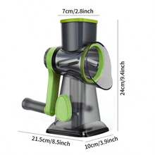 Cortador de verduras rotativo multifunción manual, rallador de queso, herramienta de cocina para triturar, rebanar y cortar en ondas patatas - Verde - Ver 8
