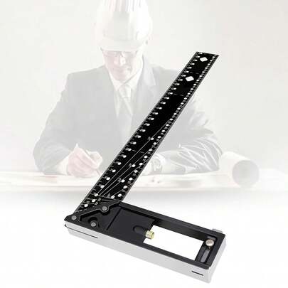 EstiloRegla De MedicióN De MúLtiples ÁNgulos, Herramientas De MedicióN Carpinteria L, Regla De ÁNgulo Recto De Calibre Multifuncional, Angulo De CombinacióN Universal De 45/90 GradosVersióN Mejorada