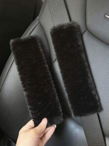 2pcs/1PC Shoulder Protection Cover For Car Seat Belts, Winter Plush Anti Pinch Marks, Cross Bag With Shoulder Protection Cover, Backpack Cover, Universal - màu đen - Xem 5