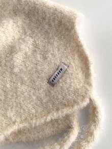 1 件法式结领针织帽，秋冬季女士柔软温暖针织帽，装饰性貂绒领带护耳针织帽，可爱渔夫帽 - 彩色 - 查看 5